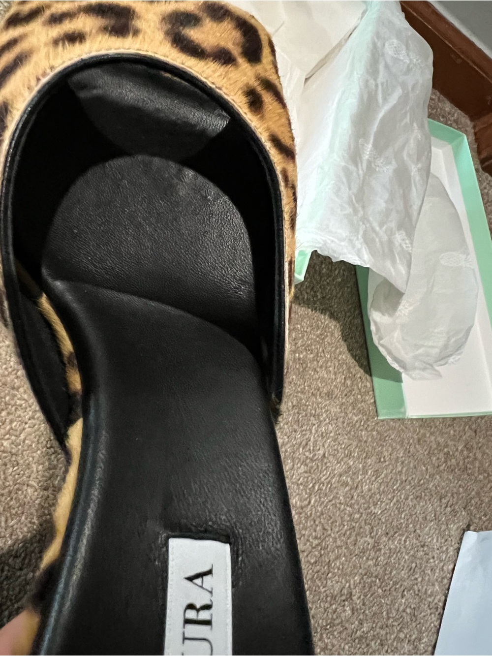 Aquazzura Bisou 85 Animal Print Open-Toe Mules - Picture 13 of 13